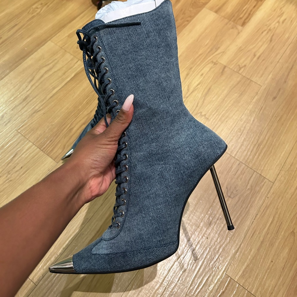 Jeffery Campbell denim booties